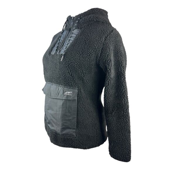 NWT Eddie Bauer Chilali Hooded Fleece Anorak Pullover Black Women's Size Small - Picture 5 of 13
